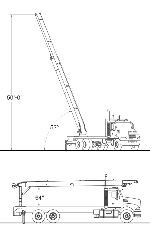 EXT-52 Roof Conveyor Dimensions